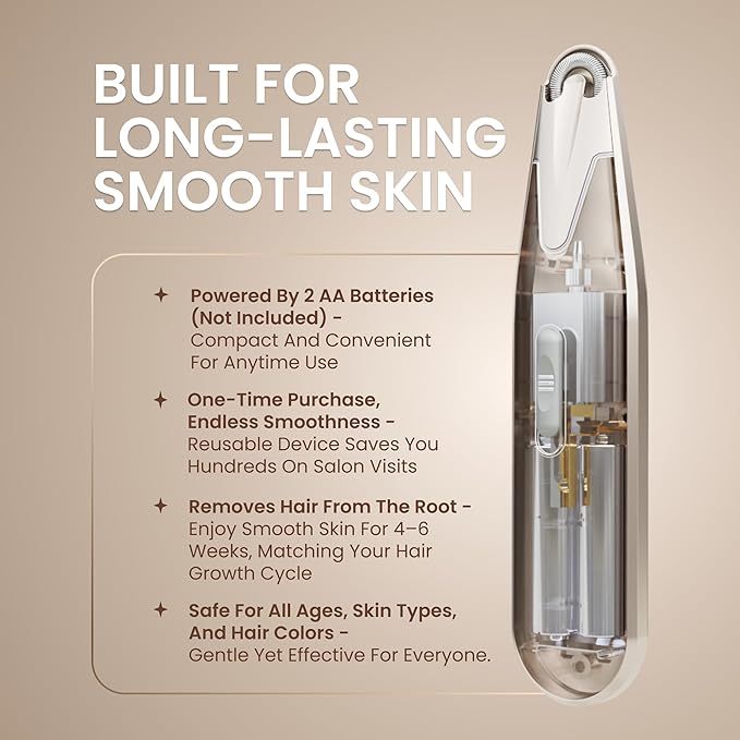 Epilady Esthetic Pearl Epilator for Women Face Womens Facial Hair Remover | Included Case &amp Cleaning Brush Electric Tweezers for Women Facial Hair
