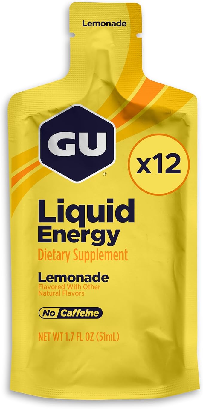 GU Energy Liquid Energy Gel With Complex Carbohydrates Vegan Gluten-Free and Dairy-Free On-the-Go Energy for Any Workout 12-Count Lemonade