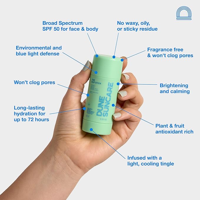 The Slip Stick SPF 50 Invisible Ultra Hydrating Cooling Sunscreen Stick ? Fragrance-Free Clean-Chemical Sunscreen for Face &amp Body ? Vegan Non-Greasy Non-Waxy &amp No White Cast