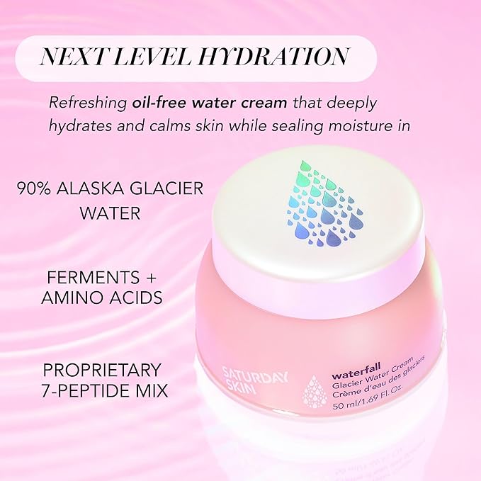 Saturday Skin Face Moisturizer Water Face Cream Natural Oil free Gel Type Cream From Alaska Glacier Water Day &amp Night Korean Skin Care Cream Soothing Hydrating Facial Moistrurizer (1.69 Fl. Oz. 50