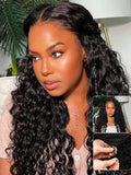 Nadula Pre Everything Glueless Water Wave 13x4 Hd Lace Front Wigs Human Hair with Invisible Drawstring Wet and Wavy Bye Bye Knots Glueless Wig Pre Plucked Pre Cut Lace Ready to Wear Front Wig 16inch
