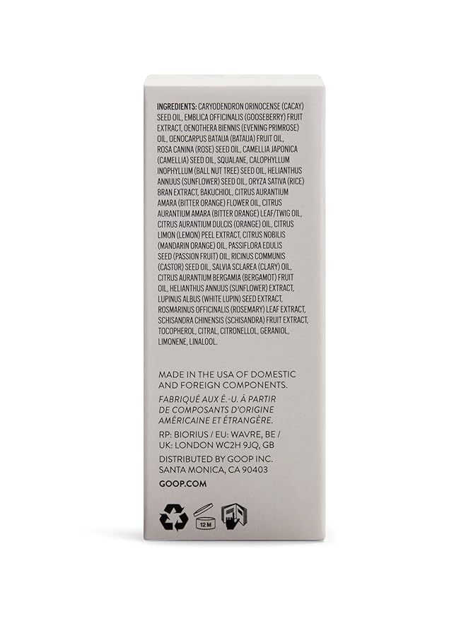 goop Beauty Nutrient Face Oil | Anti Aging Moisturizer for Smooth Skin Texture &amp Wrinkles | Bakuchiol Cacay &amp Organic Amla | 1 fl oz