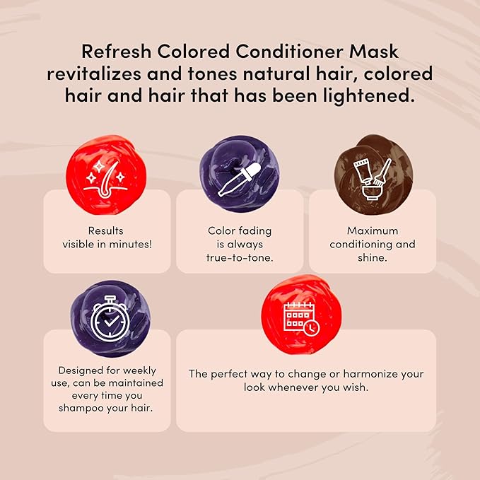 Lisap Color Depositing Hair Mask Red 8.45 oz Hair Gloss Toner Deep Conditioning Hair Mask Dry Damaged or Color Treated Hair Repair With Hydrating Camellia Oil For Shine &amp Moisturization
