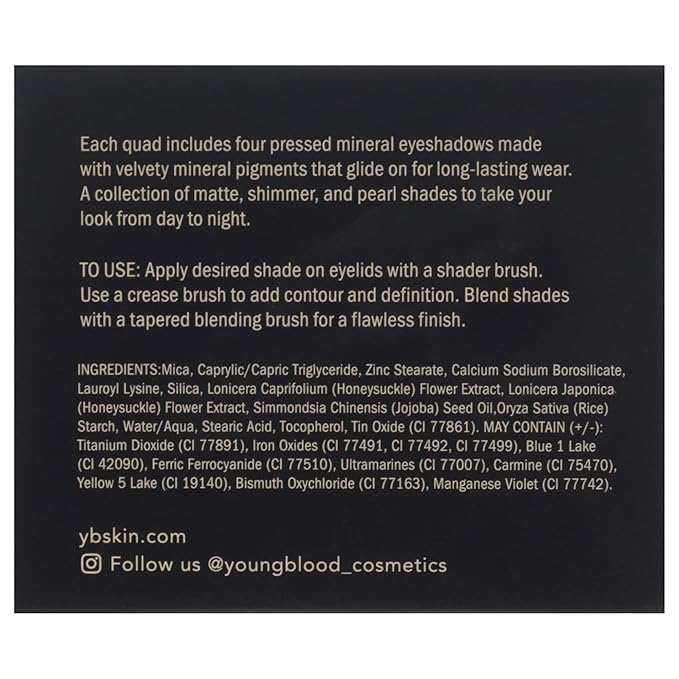 Youngblood Pressed Mineral Eyeshadow Quad - Taupe Smoke for Women - 0.14 oz Eye Shadow