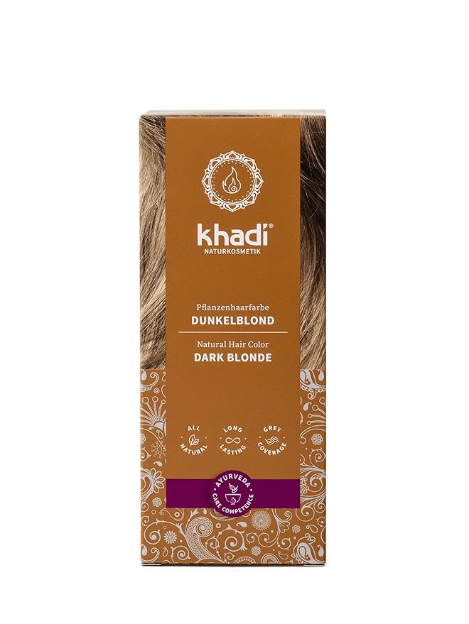 khadi DARK BLONDE Natural Hair Color - Hair Color for matte medium ash blonde to rich dark blonde - 100% plant-based &amp natural - 3.5 oz