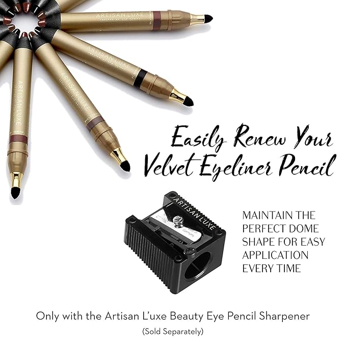 Artisan L'uxe Beauty Velvet Jumbo Eyeliner Pencil Smokey Eyes in 3 Minutes Water Proof Smudge Proof Long Lasting Age Defying Essential Oils Midnight (Shade: Black)