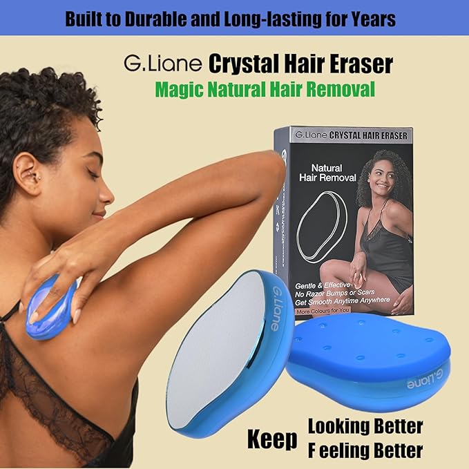 Crystal Hair EraserUpgraded Painless Crystal Hair RemoverEffective Nano Glass Hair Removal Device and Skin ExfoliationBody Epilator for Women and Men(Royal Blue)