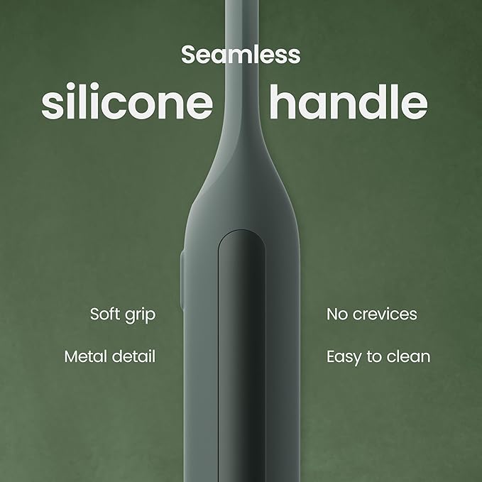 Quip Ultra Next Generation Smart Sonic Toothbrush - Timed Electric Toothbrush for Adults - Replaceable Brush Head Soft Bristles Silicone Handle 30-Day Battery Life Travel Case - Moss Green