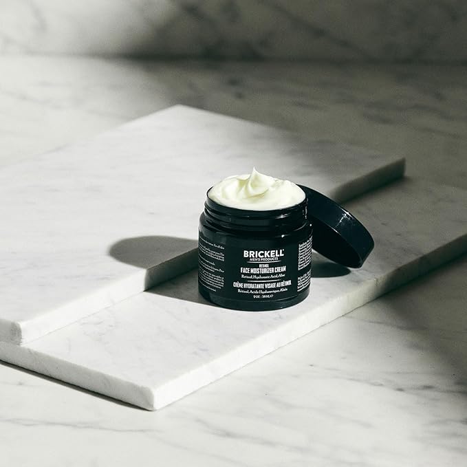 Brickell Men's Retinol Face Moisturizer Cream For Men Natural &amp Organic Anti-Wrinkle Face Night Cream with Retinol &amp Hyaluronic Acid To Reduce Fine Lines and Even Skin Tone Fragrance-Free
