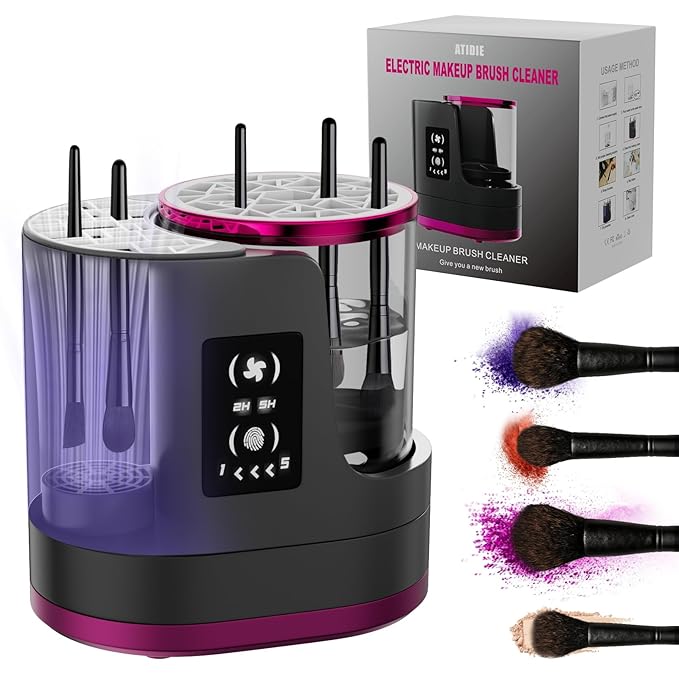 3 IN 1 Electric Makeup Brush CleanerAutomatic Makeup Brush Cleaner with Makeup Brush DryerPortable USB Deep Cleaning for All Size Beauty Makeup Brush SetBlush Brush (Grey)