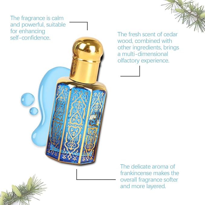 Cedar Ambiance Roll-On Perfume - Mild Long-Lasting &amp Portable Fragrance For Charming Dates(2PCS)