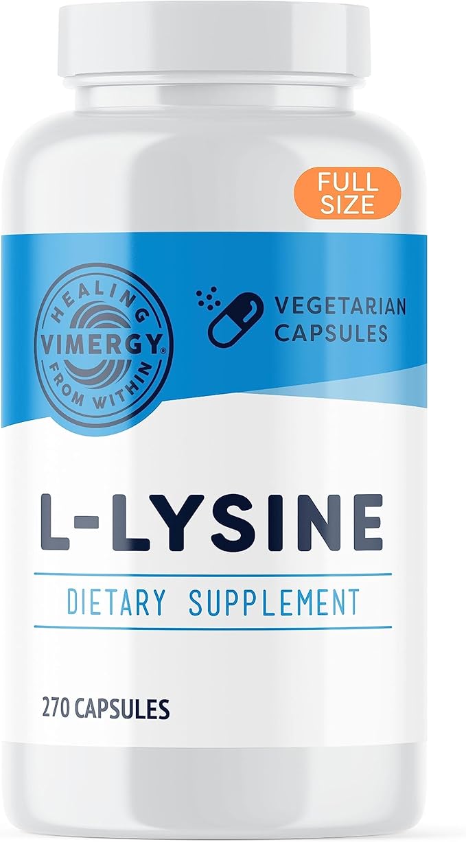 Vimergy L-Lysine ? Promotes Healthy Skin Hair &amp Nails* ? Supports Healthy Metabolism* ? Vegan Non-GMO &amp Gluten-Free ? 270 Capsules