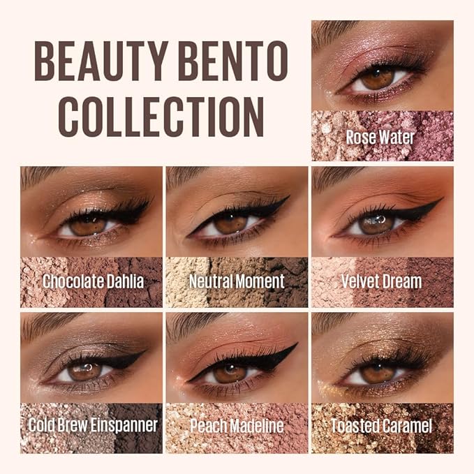 Kaja 3 Colors Eyeshadow - Beauty Bento 19 Forest Night | Mosaic Chrome Shimmer Matte finish Cruelty free K-Beauty Mini Palettes Easy Finger Blendable Glitter High Pigmentation 0.03 Oz