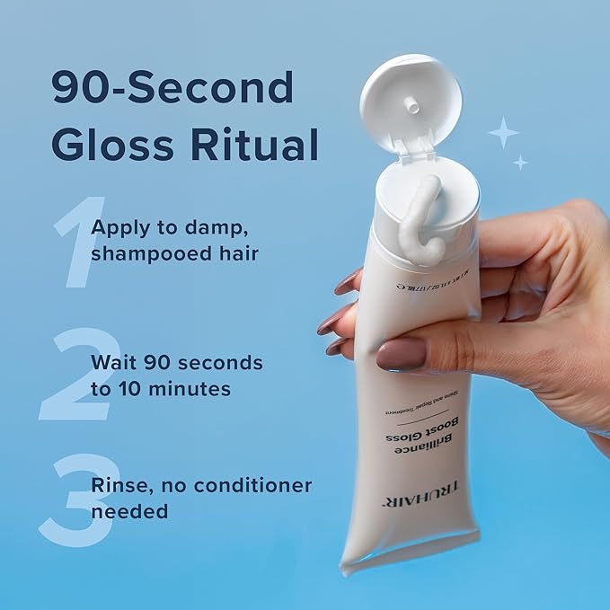 Truhair Brilliance Boost Gloss Shine &amp Repair Treatment | Deep Conditioning Hair Mask for Damaged Hair | Hair Gloss Treatment for Glossy Shine Radiance &amp Smooth Finish | Hydrating Hair Mask -