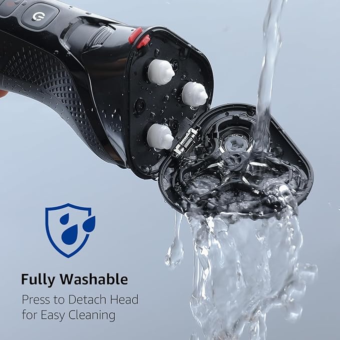 Cordless Electric Razor for Men: 3-in-1 Shaver for Beard/Nose/Sideburns - IPX7 Waterproof Travel Kit