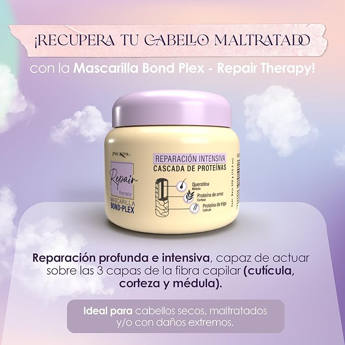 Prokpil Bond-Plex Repair Therapy Mask Intensive Hair Treatment Protein Cascade 12.3oz-350ml