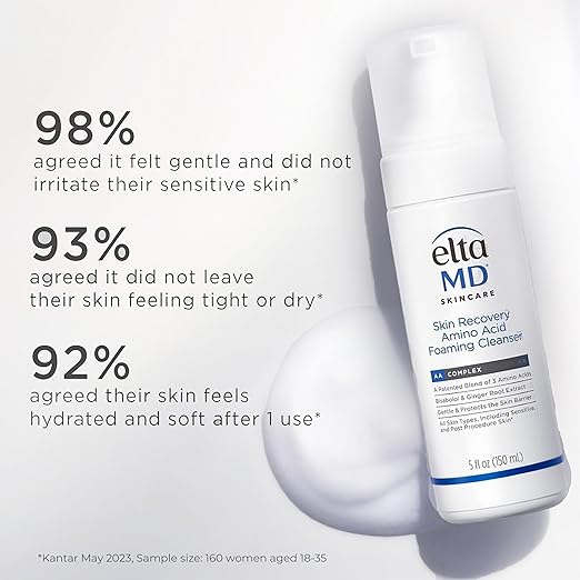 EltaMD Skin Recovery Amino Acid Foaming Facial Cleanser Gentle Face Cleanser for Sensitive Skin