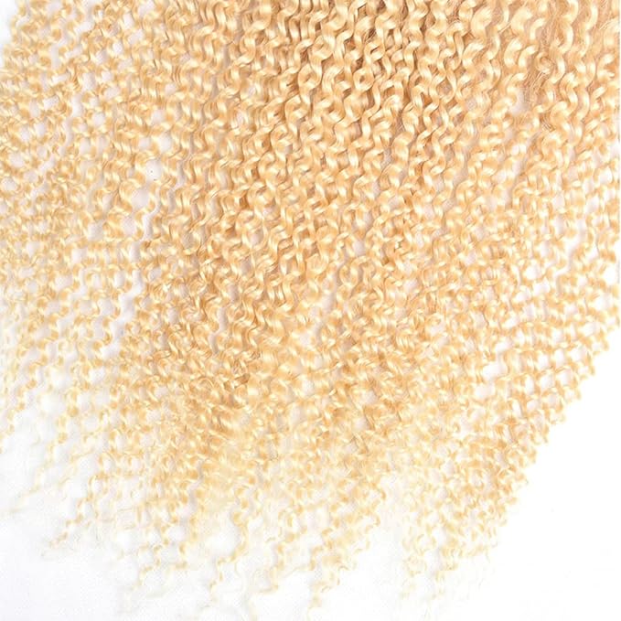 Blonde Curly Human Hair Bundles 14 16 18 Inch Brazilian Remy Virgin 10A Curly 3 Bundles Human Hair Hair Extensions Bundles 613 Color