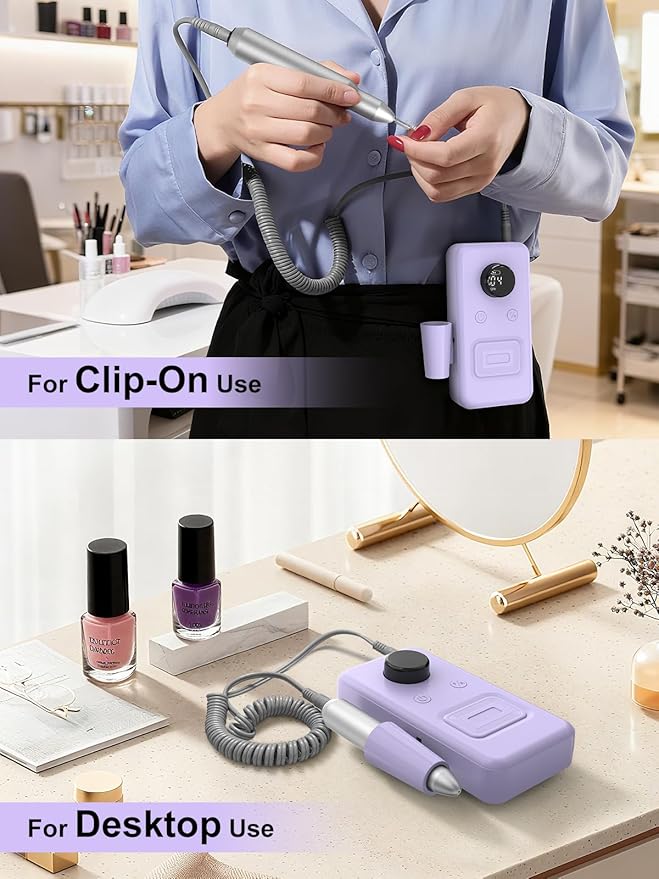 COPPA Portable Nail Drill NDK106 Electric Nail Drill Professional Kit with 12 Bits 31 Sanding Bands 45000RPM Rechargeable Nail Drills Machine for Acrylic Nails Gel Polishing Removing Home &amp Sal