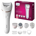 Philips Beauty Epilator Series 8000 5 in 1 Shaver for Women Trimmer Pedicure &amp Body Exfoliator + 9 Accessories BRE740/14