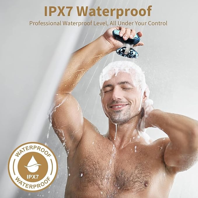 SHPAVVER Head Shavers for Bald Men: 5-in-1 Electric Razor - IPX7 Waterproof Shaving Grooming Kit for Balder - Turbo Speed &amp Precision Blades (Dark Blue)