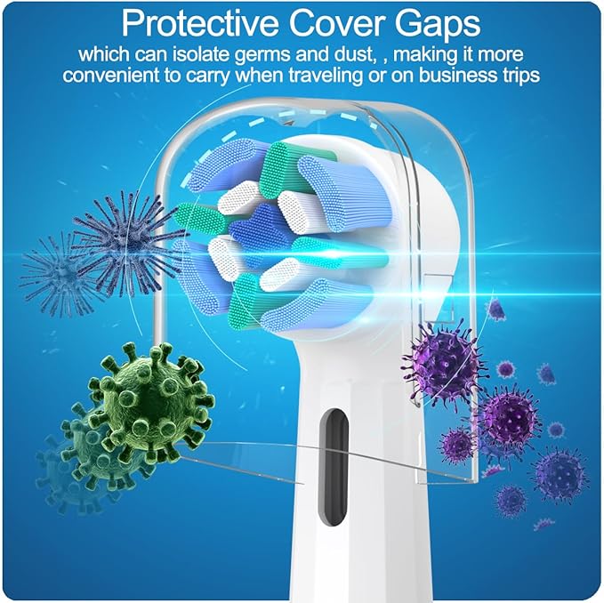 8 Pack Replacement Heads Compatible with Oral B iO Toothbrushes Brush Heads for Oral-B iO 2/3/4/5/6/7/8/9/10/7G Series with Covers Black+White