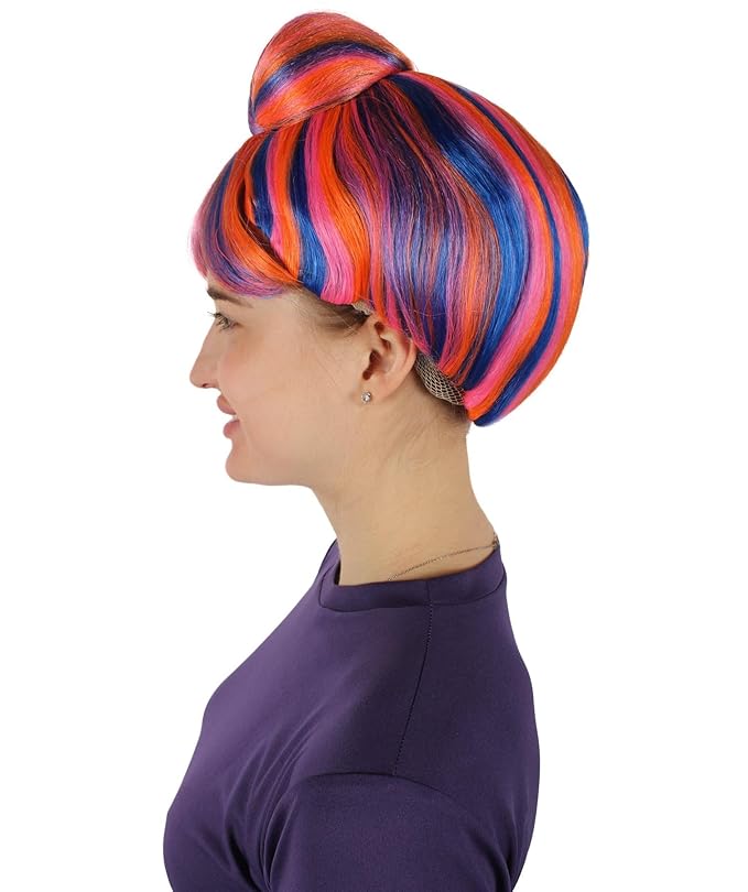 Women's Premium Bun Wig - Adjustable Capless Hair extensions with Realistic Synthetic Fibers - Multi-Color Elegant Bun Hairpiece for Halloween Cosplay and Everyday Wear Pink Ombre