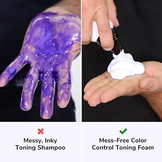 COLOR WOW Color Control Purple Toning + Styling Foam ? Instantly rids Blonde &amp Gray hair of brassy yellow tones Alcohol free crunch free styling