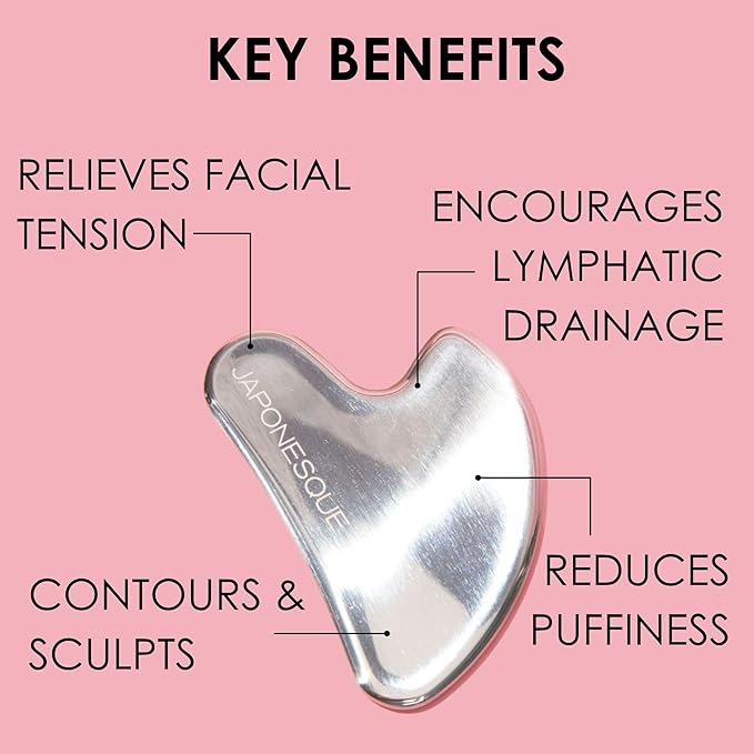JAPONESQUE SKINTherapy Contouring Facial Tool V Roller for Lymphatic Drainage Facial Massage Relieves Tension and Improves Absorption of Skin Care Products