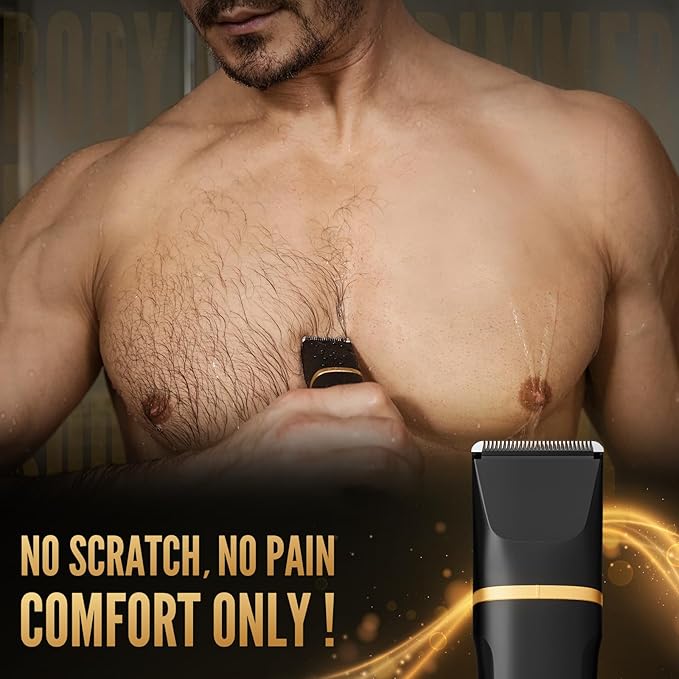 Electric Razor for Men IPX7 Waterproof Versatile Shaver for Temple Groin Nose Ear Hairs Beard Body Hair Trimmer Painless Grooming Kit with 2 Replaceable Heads Birthday Gifts for Men