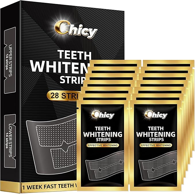 Teeth Whitening Strips 14 Treatments - Whitening Strips Fast Remove Smoking Coffee Wine Stains Teeth Whitening Kit Pack of 28 Non-Slip Strips