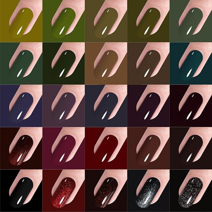 Vishine 48 Colors Gel Nail Polish Set Autumn Winter Popular Nail Polish with Base Top Coat Lasting UV LED Gel Polish Manicure Kit 8ml
