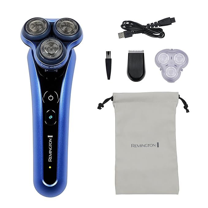 Remington Limitless X7 Shaver for Men Titanium Blades and Power Sense Technology Advanced Performance Foil Rotary Electric Shaver with PivotBall for Sensitive Skin Comfort 100% Waterproof.