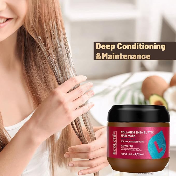 Zcvtbye Collagen Hair Mask and Argan Oil Deep Conditioning Hair Treatment Hair Care for Women