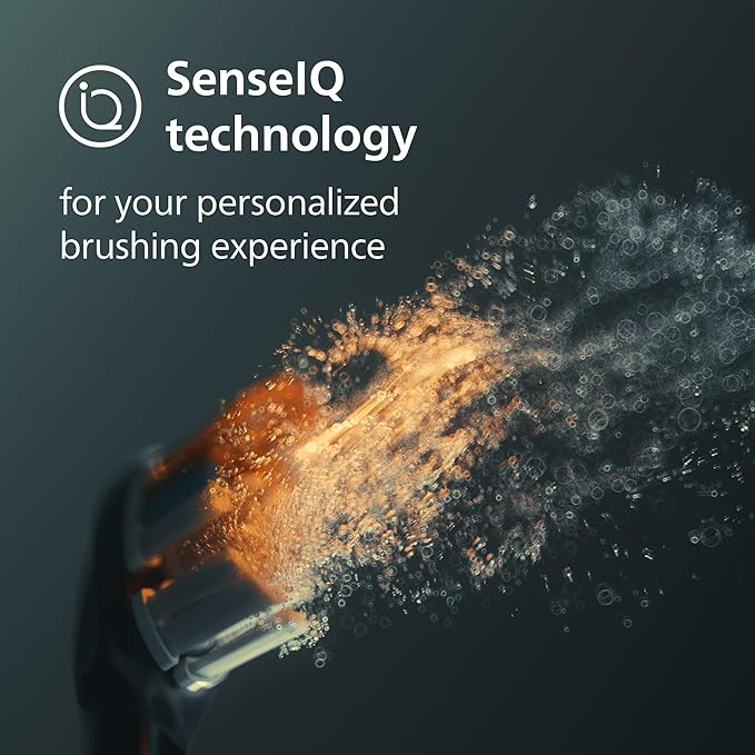 Philips Sonicare DiamondClean 9900 Prestige Electric Toothbrush - with SenseIQ Technology and Advanced AI App 5 Brushing Modes 3 Intensity Levels Charging Travel CaseMidnight Blue Model HX9990/12