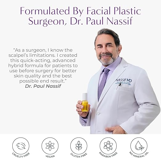 NassifMD Hydro-Screen Hydration Serum | Surgeon-Created Hyaluronic Acid Ceramides &amp Retinol Formula for Plumping Firming &amp Reducing Fine Lines