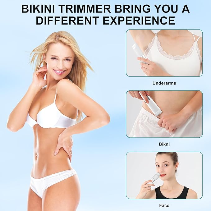Electric Bikini Epilator for Women 5 in 1 Hair Removal for Face Chin Arm Leg Armpit Bikini Trimmer IPX6 Waterproof USB Rechargeable Wet &amp Dry Lady Shaver2 Speeds &amp 5 Cutter Heads