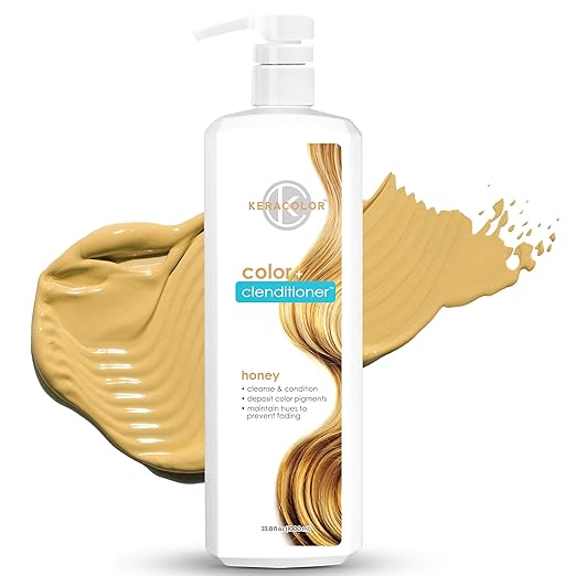 Keracolor Color + Clenditioner 3-in-1 Color-Depositing Conditioner Gentle Cleansing Conditioner Infusing Semi-Permanent Hair Color 9 Shades 33.8 Fl Oz