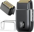 Electric Foil Shavers for Men 3 Speed Electric Razor for Men High Speed Dual Floating Blades IPX7 Waterproof Wet &amp Dry LED Display USB Type C Charging Foil Razor for Face/Beard/Head (Black)