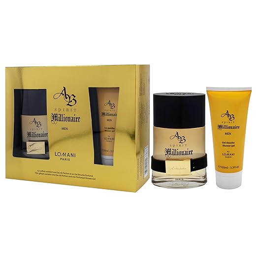 Lomani AB Spirit Millionaire 3.3oz EDP Spray 3.3oz Body Lotion Women 2 Pc Gift Set