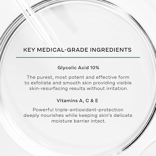 Replenix Glycolic Acid Resurfacing Facial Cleanser Gentle Medical Grade Exfoliating Face Wash for Skin Discoloration (6.7 fl. oz)