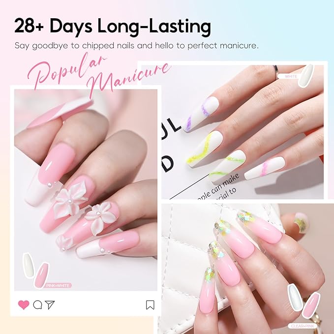 COSCELIA Acrylic Nail Kit for Beginners with Everything 4PC Gel Polish 3PC Acrylic Powder with Drill and U V Light 24 Colors Glitter Powder Complete Gel Manicure Kit Nail Stickers DIY Gifts for Women