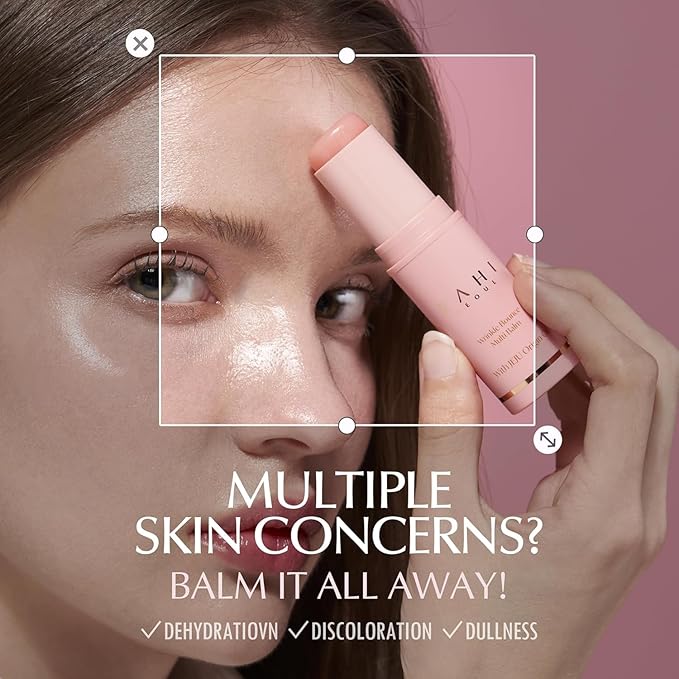 KAHI Wrinkle Bounce Multi Balm - DUO EDITION | All-in-One Hydrating Balm Eye Cream Make Up Base &amp Moisture Stick | Daily Moisturizer Stick with Salmon-derived sodium DNA (0.32 oz - Pack of 2)