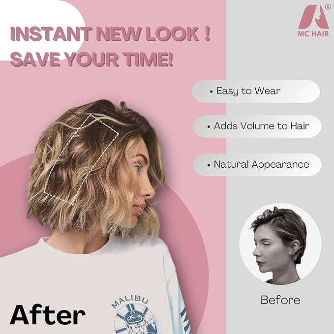 2 Pcs Short Hair Extensions Human Hair Clip in Extensions for Women Adding Volume 10 Inch Platinum Blonde