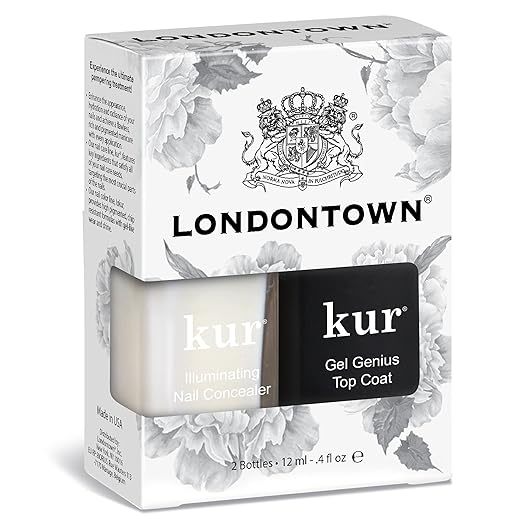 LONDONTOWN kur Nail Conceal &amp Go Duo Set Includes Nail Illuminating Concealer &amp Gel Genius Top Coat 2 Piece Set 0.4 Fl Oz