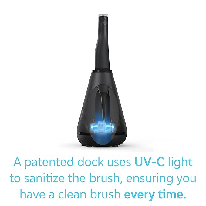 Tao Clean UV Sanitizing Sonic Toothbrush and Cleaning Station Electric Toothbrush Dual Speed Setting Black