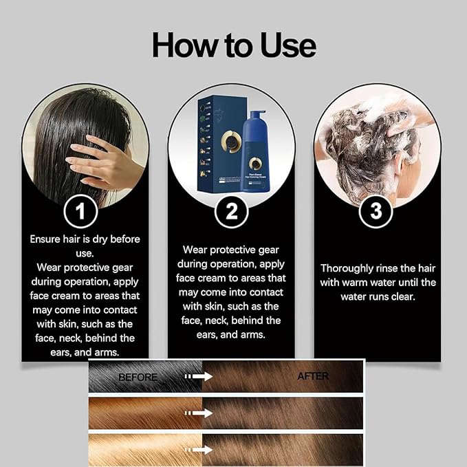 Hair Dye Shampoo Caviar Protein Hair Dye Caviar Hairs Colour Cream Long-Lasting Natural Plant-Based Hairs Coloring Cream for Women Men