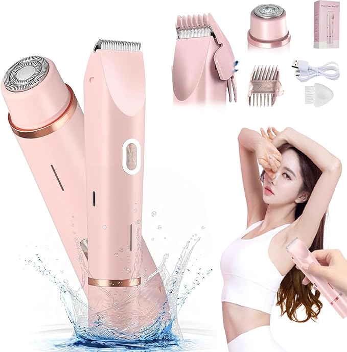 2-in-1 Body Shaver Female Electric ShaversWaterproof Wet &amp Dry Razor Women (P)