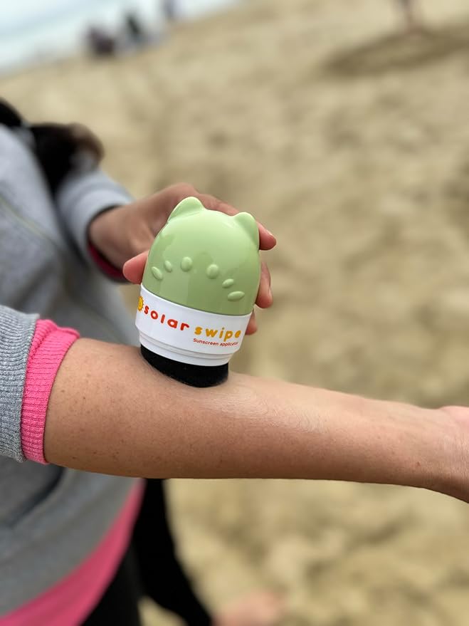 Sunscreen Applicator - Refillable Roll On for Kids &amp Adults Mess-Free Sunscreen Roller &amp Sponge Dispenser Portable Sun Protection Ideal for Travel &amp Outdoor Use (Olive Beige 2 pack)
