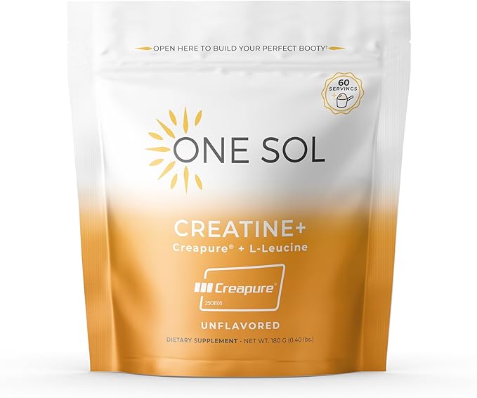 One Sol Creatine for Women All Natural Women’s Creatine Powder w Creapure &amp Leucine Increase Lean Muscle Mass Reduce Recovery Time Promotes Brain &amp Bone Health (Unflavored 60 Servings)